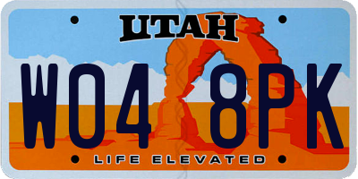 UT license plate W048PK