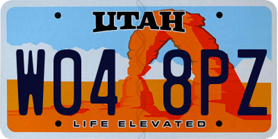 UT license plate W048PZ