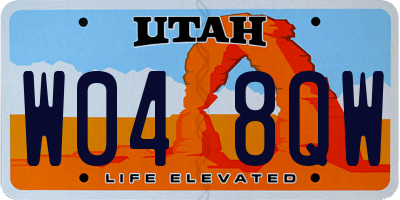 UT license plate W048QW