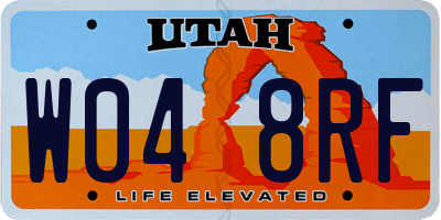 UT license plate W048RF