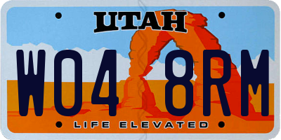 UT license plate W048RM
