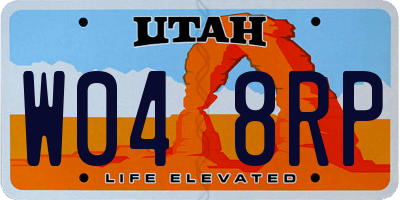 UT license plate W048RP