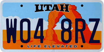 UT license plate W048RZ