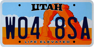 UT license plate W048SA