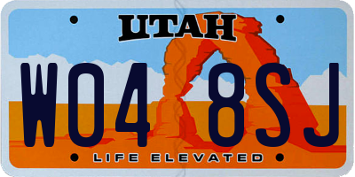 UT license plate W048SJ