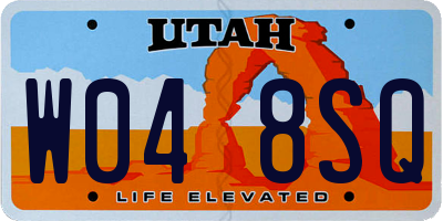 UT license plate W048SQ