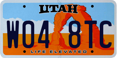 UT license plate W048TC