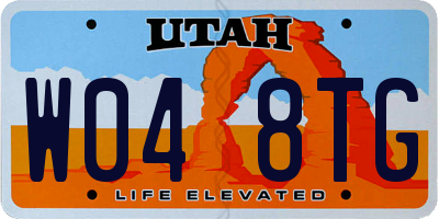 UT license plate W048TG