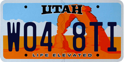 UT license plate W048TI