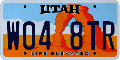 UT license plate W048TR