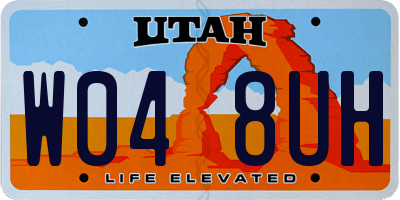 UT license plate W048UH