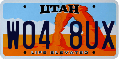 UT license plate W048UX
