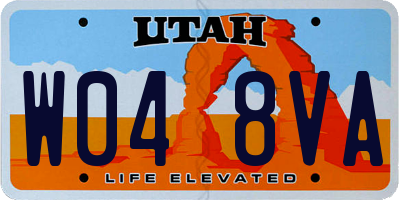 UT license plate W048VA