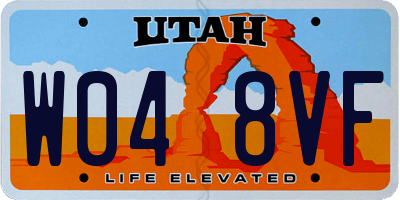 UT license plate W048VF