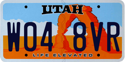UT license plate W048VR
