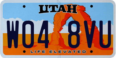 UT license plate W048VU
