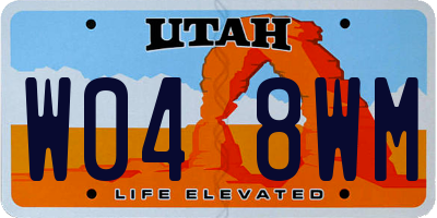 UT license plate W048WM