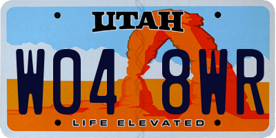 UT license plate W048WR