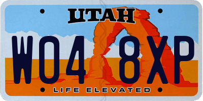 UT license plate W048XP