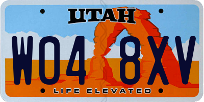 UT license plate W048XV