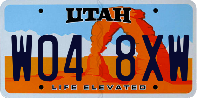 UT license plate W048XW