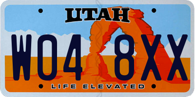 UT license plate W048XX