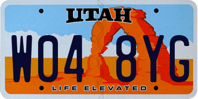 UT license plate W048YG