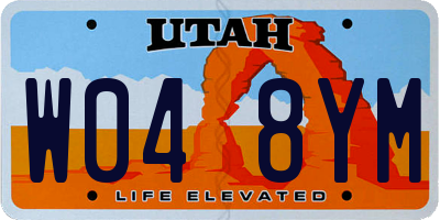 UT license plate W048YM