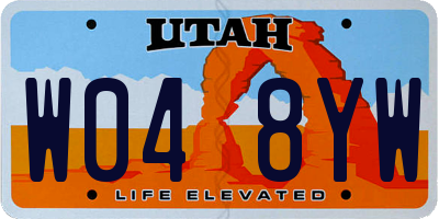 UT license plate W048YW