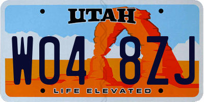 UT license plate W048ZJ