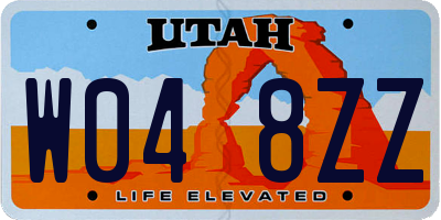 UT license plate W048ZZ