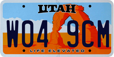 UT license plate W049CM