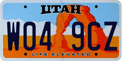 UT license plate W049CZ