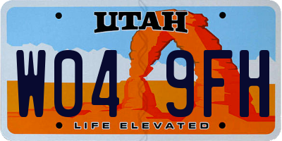UT license plate W049FH