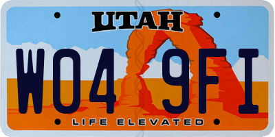 UT license plate W049FI