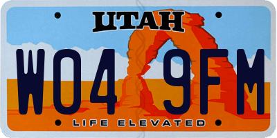 UT license plate W049FM