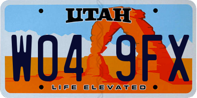 UT license plate W049FX