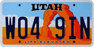 UT license plate W049IN