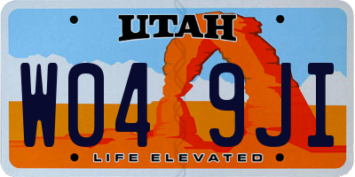 UT license plate W049JI