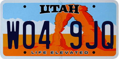 UT license plate W049JQ