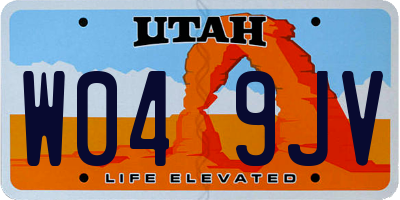 UT license plate W049JV