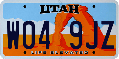 UT license plate W049JZ