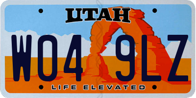 UT license plate W049LZ