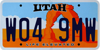 UT license plate W049MW