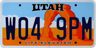 UT license plate W049PM
