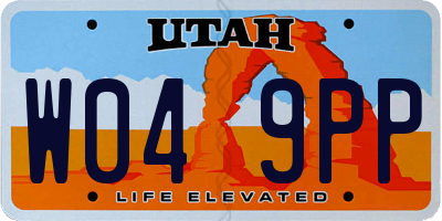 UT license plate W049PP