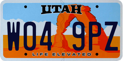 UT license plate W049PZ