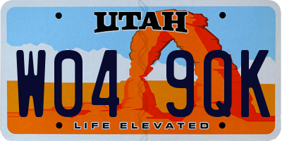 UT license plate W049QK