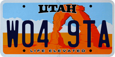 UT license plate W049TA