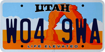 UT license plate W049WA